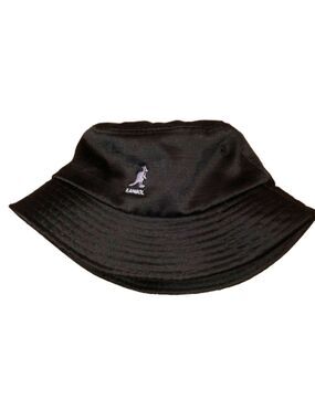 KANGOL Liquid Mercury Shiny Black Bucket Hat Sz Small
